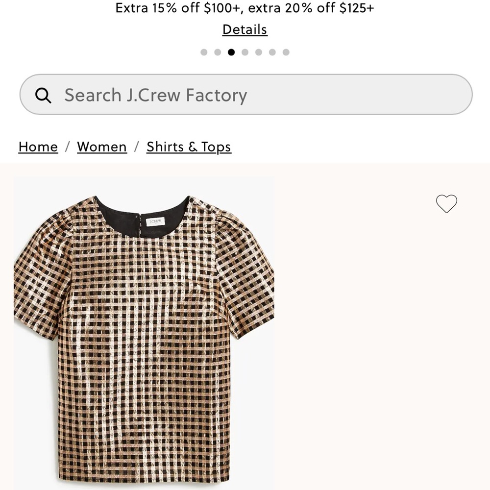 J. Crew Metallic Grid Pattern Blouse